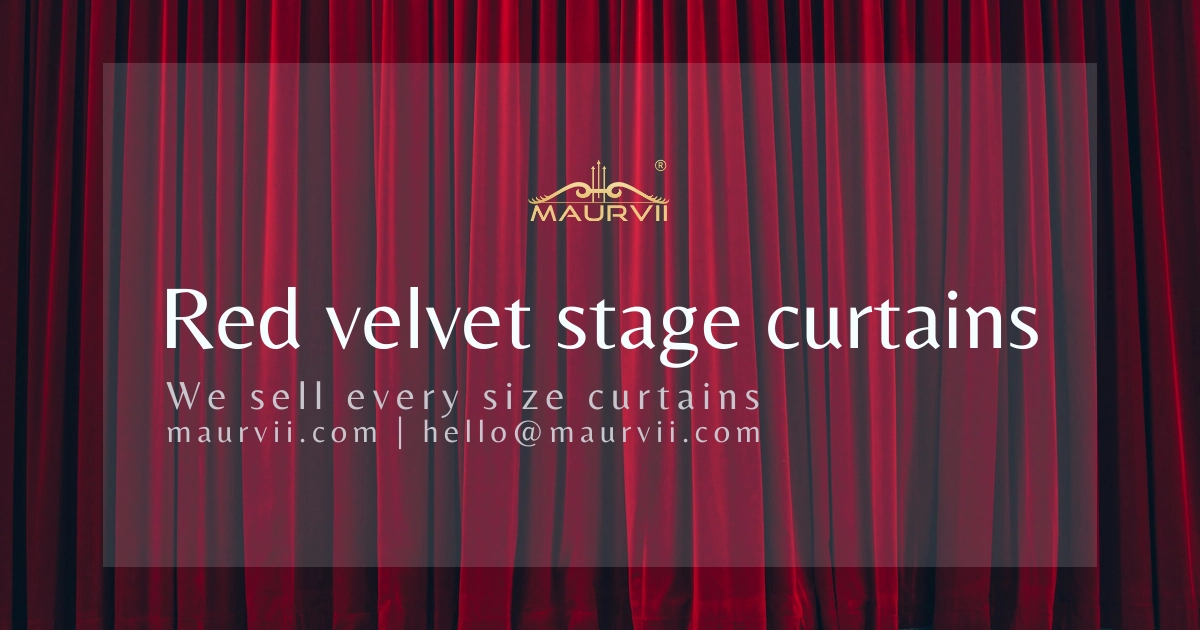 Red stage curtain made by velvet fabric