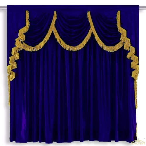 blue theater curtains