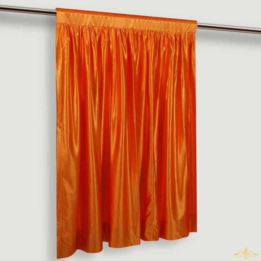Orange Rod Pocket Curtain | Rod Pocket Curtains - Maurvii