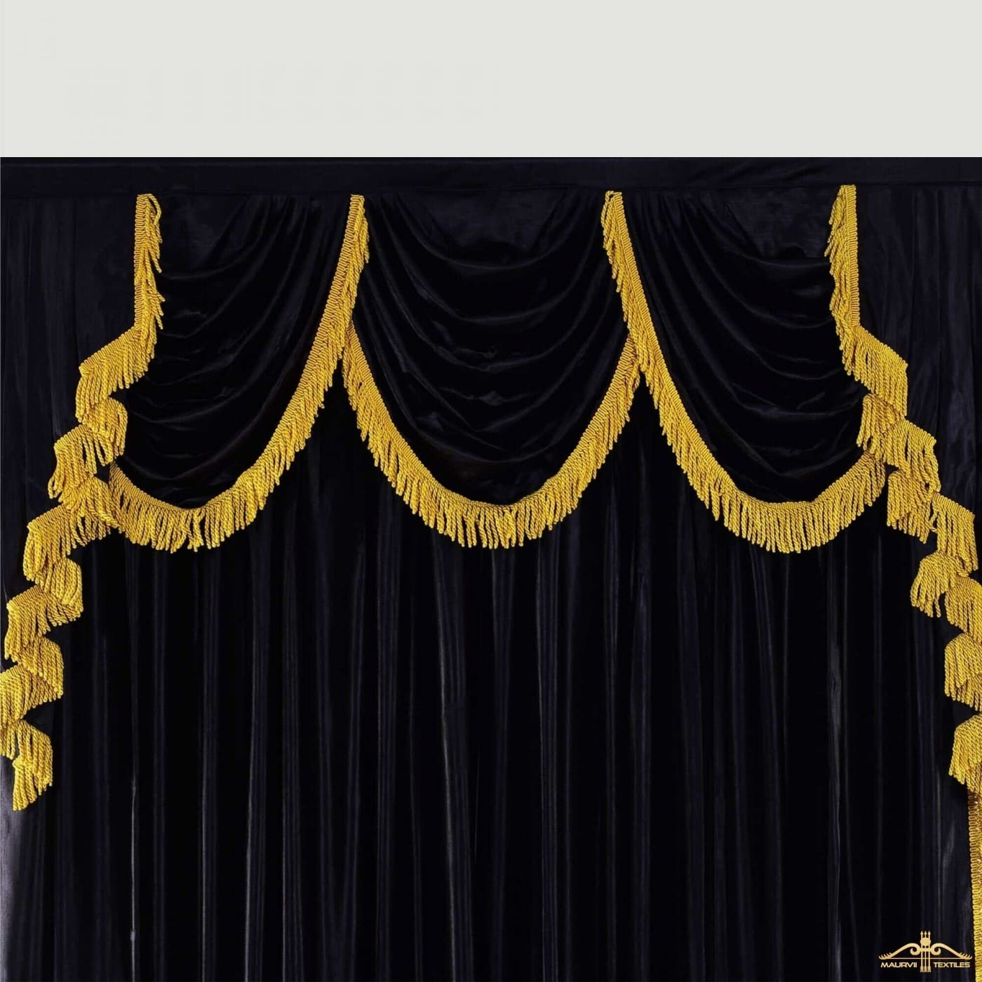 black curtain stage