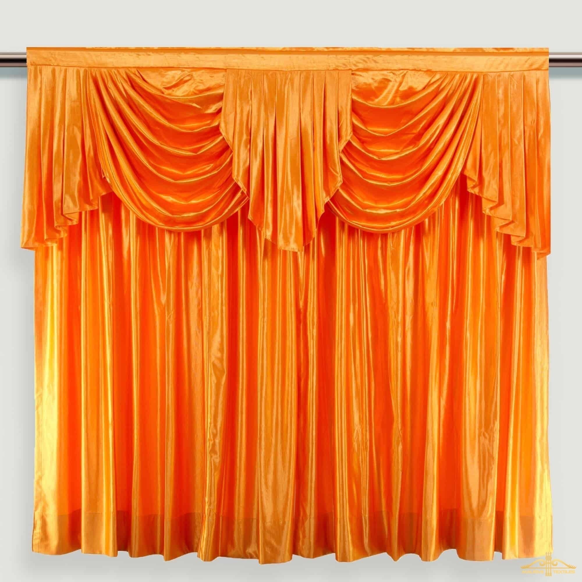 Orange Church Backdrop Curtains 
